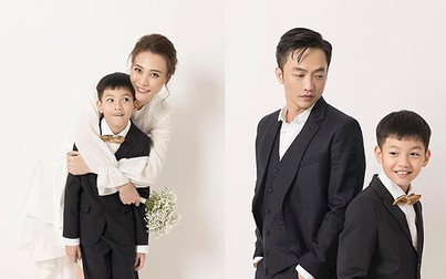 Cường Đô La, Đàm Thu Trang và bé Subeo tươi cười trong bộ ảnh cưới