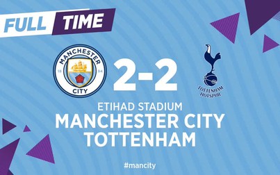 VAR "cướp" bàn thắng của Gabriel Jesus ở phút bù giờ, Manchester City hòa Tottenham 2-2
