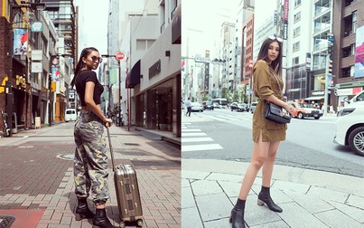 Tiểu Vy hóa nữ đặc cảnh với phong cách thời trang cá tính giữa đường phố Nhật Bản