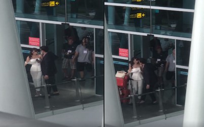 Ninh Dương Lan Ngọc và phi công trẻ Xuân Tiền hôn nhau tại sân bay
