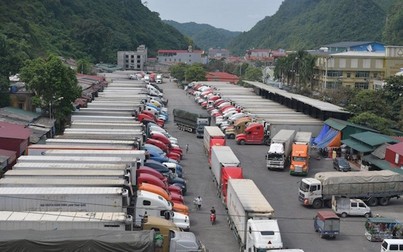 Hàng ngàn xe nông sản đang chờ được qua cửa khẩu Trung Quốc