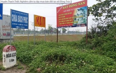 Nghiêm cấm tụ tập mua bán đất tại xã Đồng Trúc huyện Thạch Thất