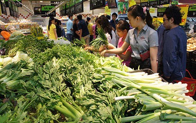 Giá rau xanh đồng loạt giảm mạnh tại siêu thị