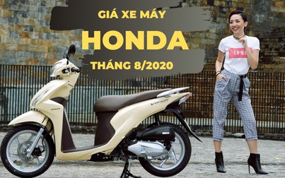 Giá xe máy Honda tháng 8/2020: Xe tay ga tăng nhẹ