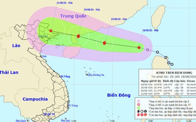 Áp thấp nhiệt đới vào Biển Đông đang mạnh lên thành bão