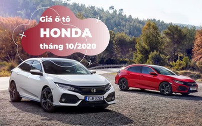Bảng giá ô tô Honda mới nhất tháng 10/2020