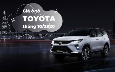 Bảng giá ô tô Toyota mới nhất tháng 10/2020