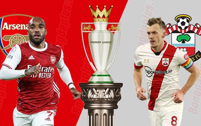 Lịch thi đấu bóng đá hôm nay 16/12: Arsenal - Southampton