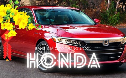 Bảng giá ô tô Honda mới nhất tháng 1/2021