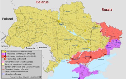 Bản đồ chiến sự Nga - Ukraina ngày 9/8: Giao tranh ác liệt tại miền Đông