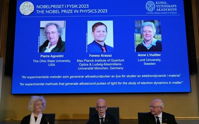 Giải Nobel Vật lý 2023 vinh danh 3 nhà khoa học