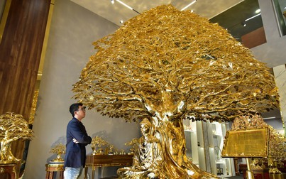 Chiêm ngưỡng cây bồ đề mạ vàng, nặng hơn 1 tấn trị giá 26 tỷ đồng ở TP.HCM