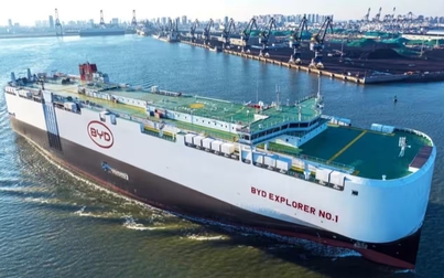 BYD mở rộng đội tàu chuyển chở xe điện xuất khẩu lên 8 chiếc