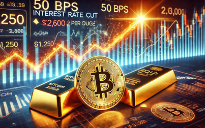 Giá vàng và Bitcoin tăng vọt sau khi Fed giảm mạnh lãi suất