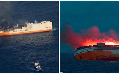 Hàng nghìn xe sang chìm ngoài biển do tàu chở hàng bị cháy