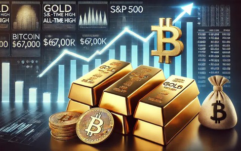 Vàng vượt qua S&P 500 kể từ năm 2005 khi lên mức cao nhất mọi thời đại, Bitcoin củng cố ở mức 67.000 USD