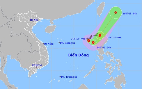 Thời tiết ngày 24/7: Bão số 4 giật cấp 11 trên khu vực Bắc Biển Đông