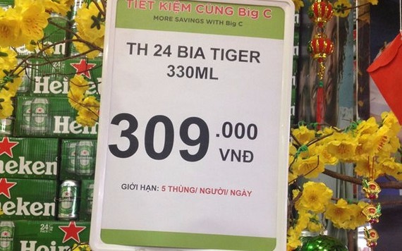 Big C yêu cầu khách chỉ mua 5 thùng bia mỗi ngày