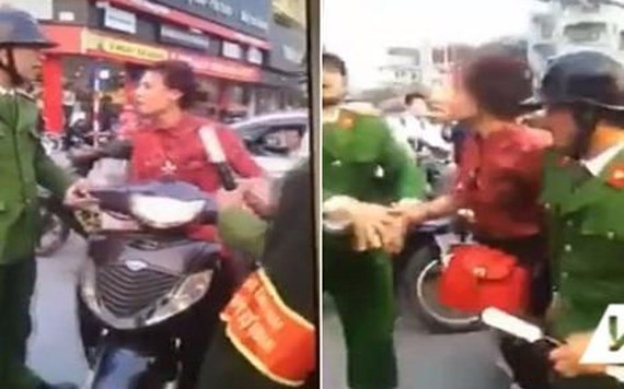 Người phụ nữ đi SH thóa mạ, xưng mày tao với công an