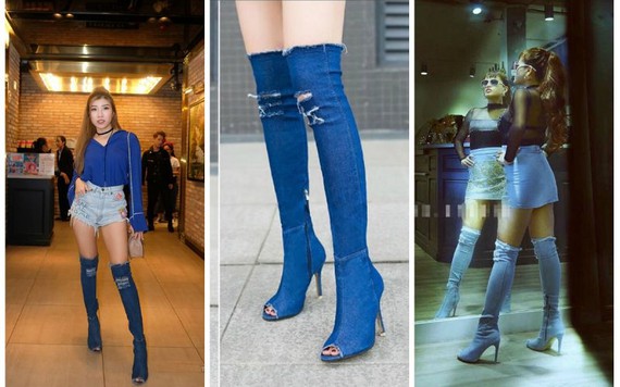 Boot denim bị chê tả tơi của Kim Kardashian lại hot bất ngờ tại các shop thời trang Việt