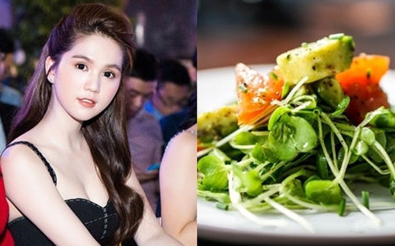 Ngọc Trinh chia sẻ cách làm salad rau mầm giúp da đẹp tóc mượt