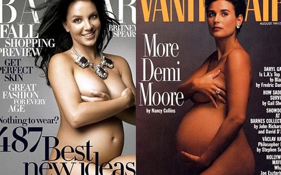 Demi Moore sốc khi bị chỉ trích chụp ảnh khỏa thân lúc mang bầu