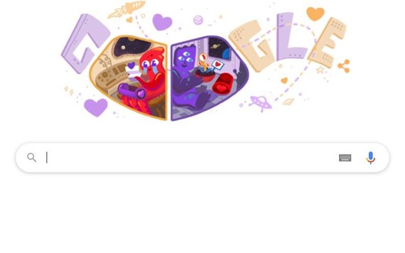 Google doodle chào mừng ngày lễ tình nhân Valentine 2020
