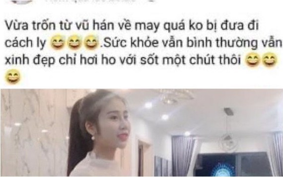 Hot girl ở Hạ Long khoe trên Facebook: ‘Trốn về từ Vũ Hán, không bị cách ly’