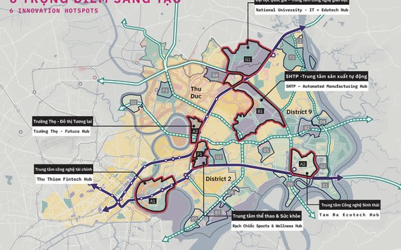 6 khu vực trọng điểm được hiến kế phát triển Thành phố Thủ Đức