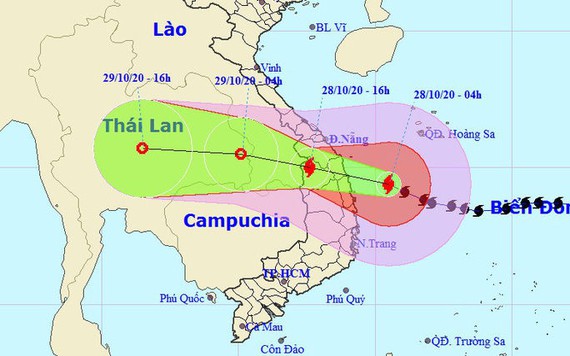 Cập nhật bão số 9: Bão giật cấp 15 cách Quảng Nam 125 km, Quảng Ngãi 85 km