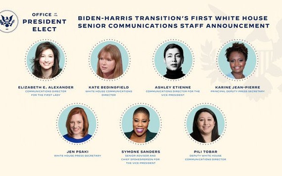 Ông Biden công bố đội ngũ truyền thông Nhà Trắng, tất cả đều là nữ