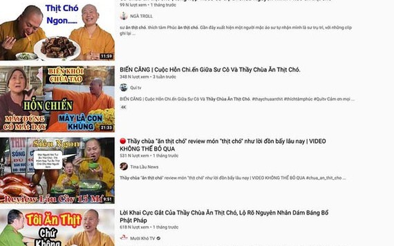 Sự thật hàng loạt clip Youtube về 'thầy chùa ăn thịt chó'