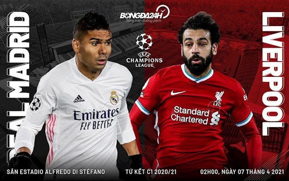 Lịch thi đấu bóng đá hôm nay 6/4: Real Madrid - Liverpool