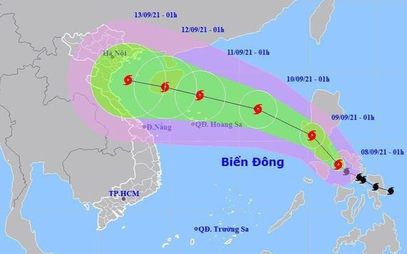 Bão Conson di chuyển nhanh, cường độ rất mạnh, có thể giật cấp 14