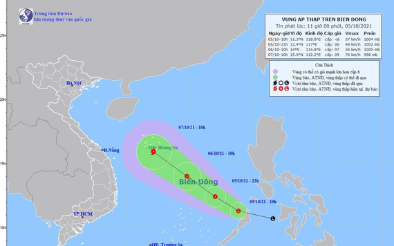 Áp thấp vào Biển Đông, sắp mạnh thành bão, miền Trung mưa to