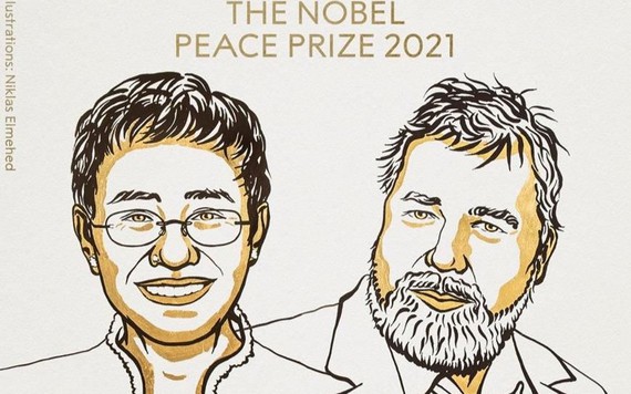 Nobel Hòa bình 2021 vinh danh hai nhà báo điều tra Maria Ressa và Dmitry Muratov