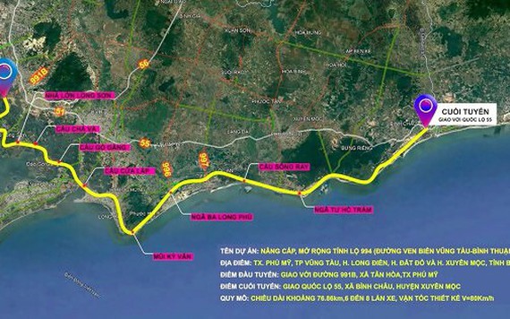 Sắp khởi công mở rộng đường ven biển Vũng Tàu - Bình Thuận