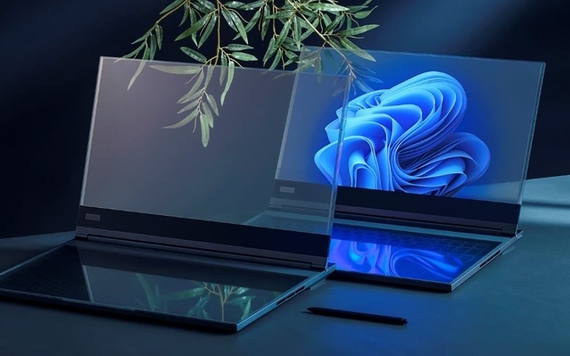Lenovo trình làng bản concept laptop màn hình trong suốt tại MWC 2024
