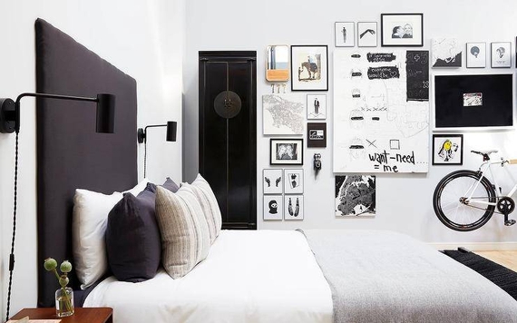 Ý tưởng phòng ngủ màu đen và trắng hoàn hảo cho không gian sắc sảo hiện đại