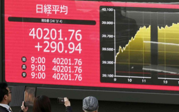 Nhật Bản: Chỉ số Nikkei lần đầu vượt mức 40.000 trong 34 năm