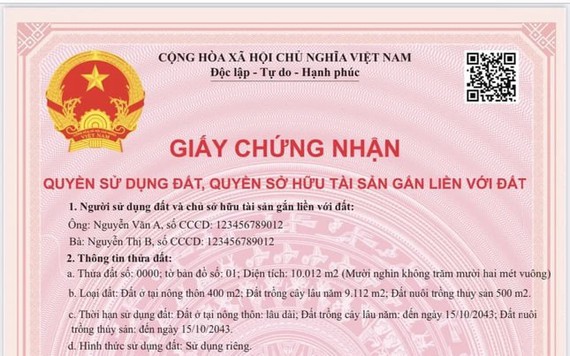 Đề xuất mẫu sổ đỏ, sổ hồng mới có mã QR