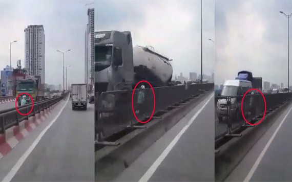 Thót tim cảnh hai người phụ nữ chạy ngược chiều, xe hơi chạy 70 km/h không đuổi kịp