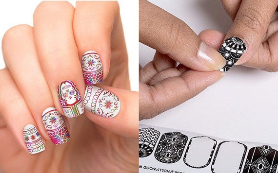 Mẫu nail họa tiết sang trọng đón Tết, chị em có thể tự vẽ dễ dàng
