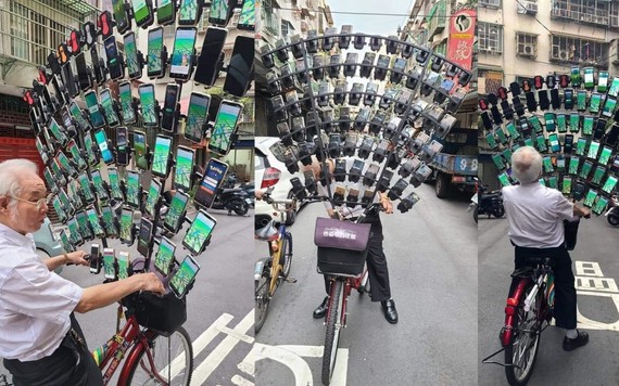 Cụ ông Đài Loan chơi Pokemon Go với 64 smartphone